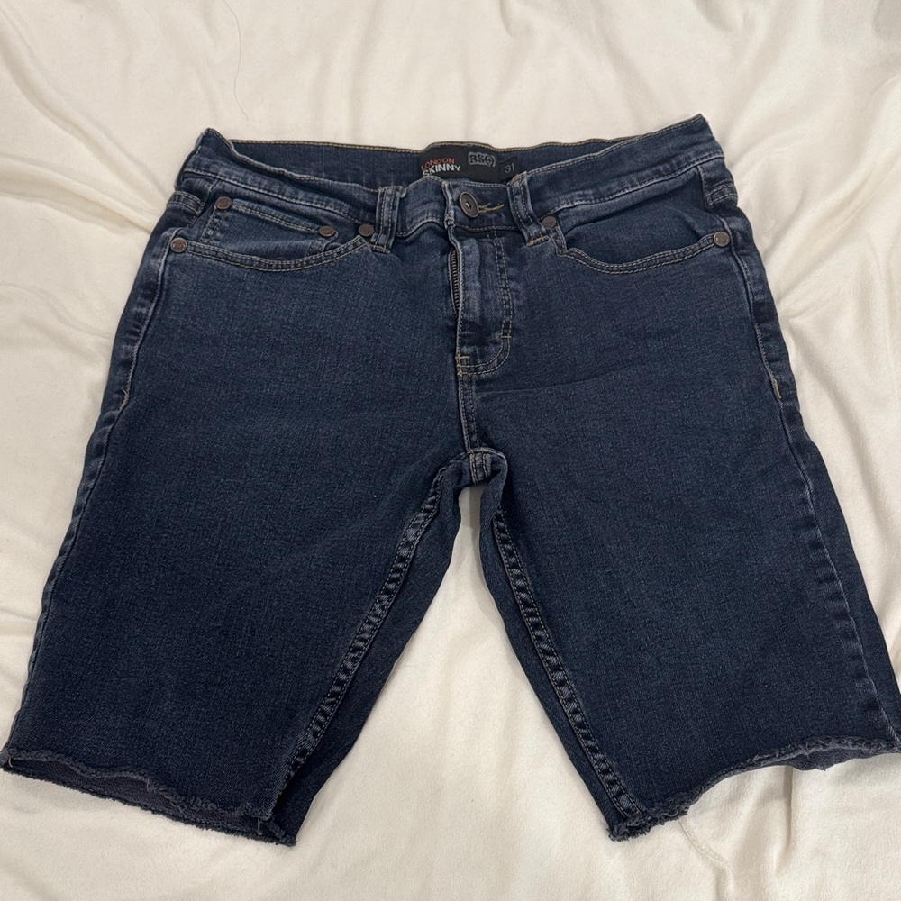 RSQ Dark Blue Skinny Denim Shorts